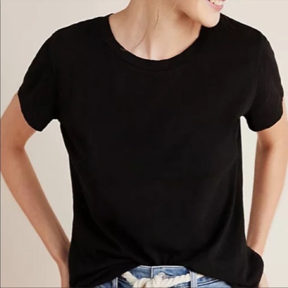 Nwt Anthropologie Crew Neck Cotton Tee T-Shirt Pure + Good Size XS New Anthro - Picture 1 of 5
